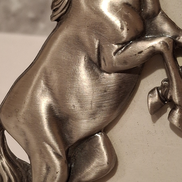 "Pewter" Metal 6 X 4 Picture Frame With Glass Horse Riding Western Cowboy Decor - Picture 2 of 10